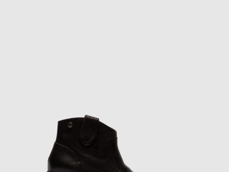 Black Cowboy Ankle Boots Fashion