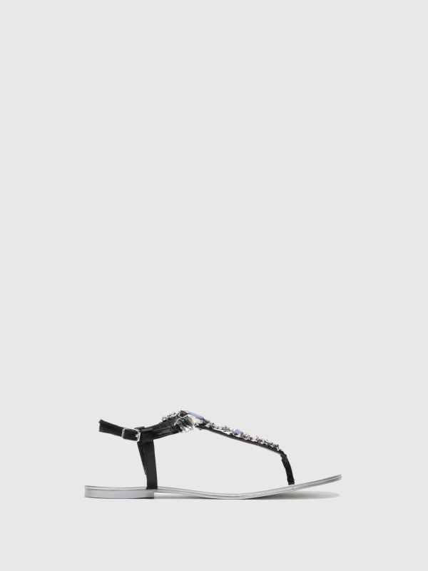 Black Buckle Sandals For Discount