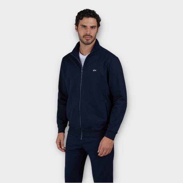 Paul & Shark Cotton Zipped Sweatshirt I Navy Discount