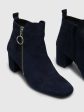 Navy Zip Up Ankle Boots For Sale