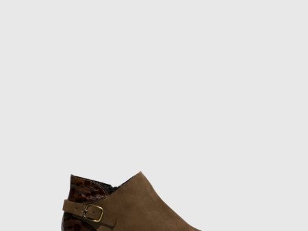 Tan Buckle Ankle Boots Fashion