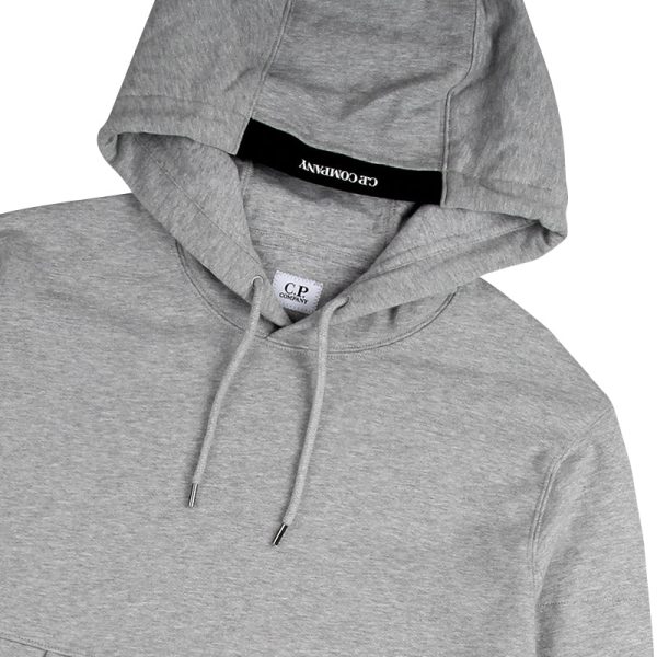 C.P. Company Diagonal Raised Fleece Lens Hoodie I Grå Sale