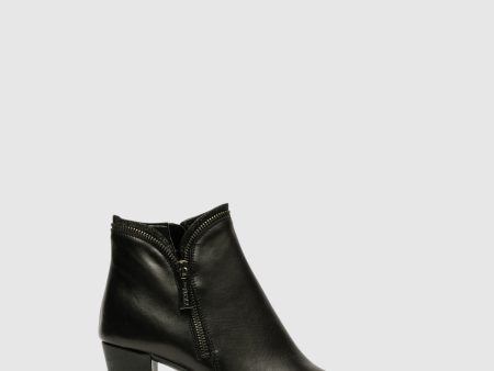 Black Zip Up Ankle Boots Cheap