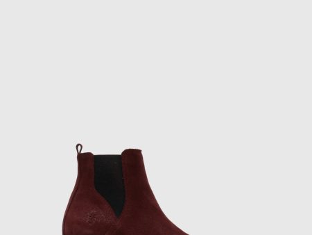 DarkRed Chelsea Ankle Boots For Discount