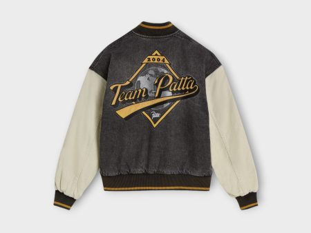 Patta Homerun Denim Varsity Jakke I Sort on Sale