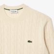 Lacoste Cable Carded Uld Strik I Ecru White Fashion