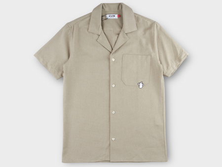 Le Fix Short Sleeve Cotton Skjorte I Sand Online Sale