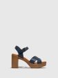 Navy Heel Sandals Hot on Sale