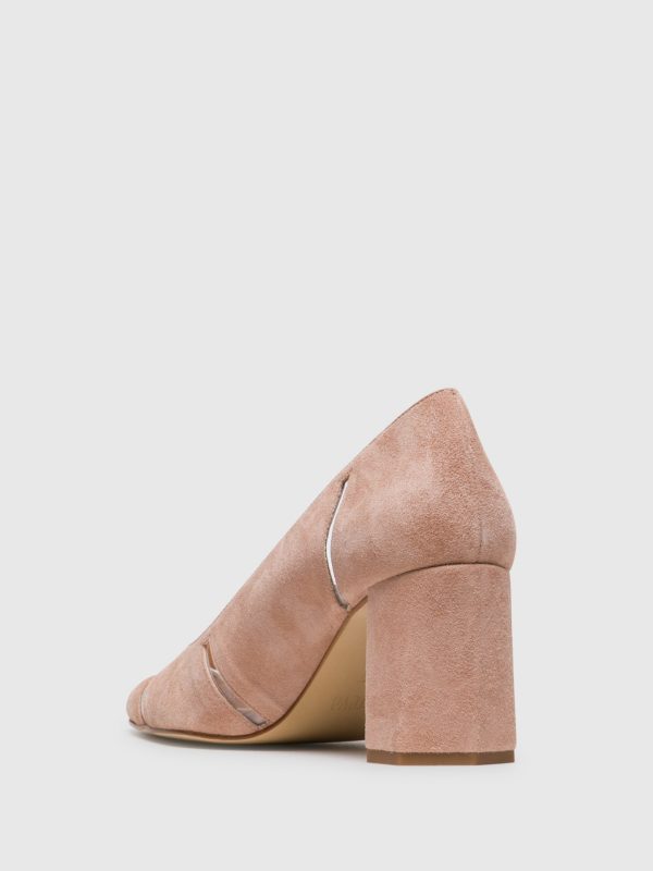 Pink Square Toe Pumps Shoes Online Hot Sale