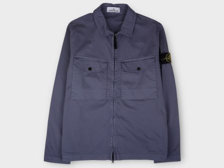 Stone Island K1S151200128 Zip Overshirt I Light Blue For Cheap