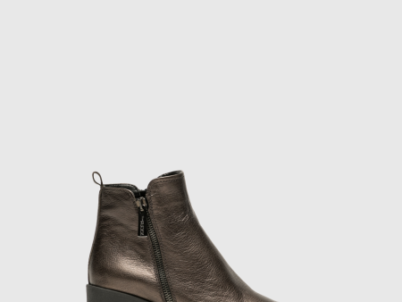 SandyBrown Zip Up Ankle Boots Hot on Sale