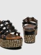 Black Appliqués Sandals Online Hot Sale