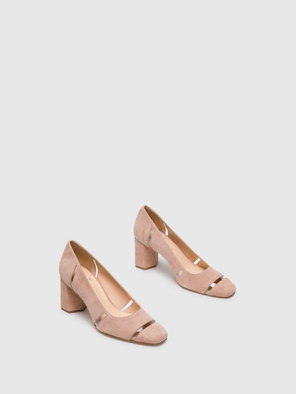 Pink Square Toe Pumps Shoes Online Hot Sale