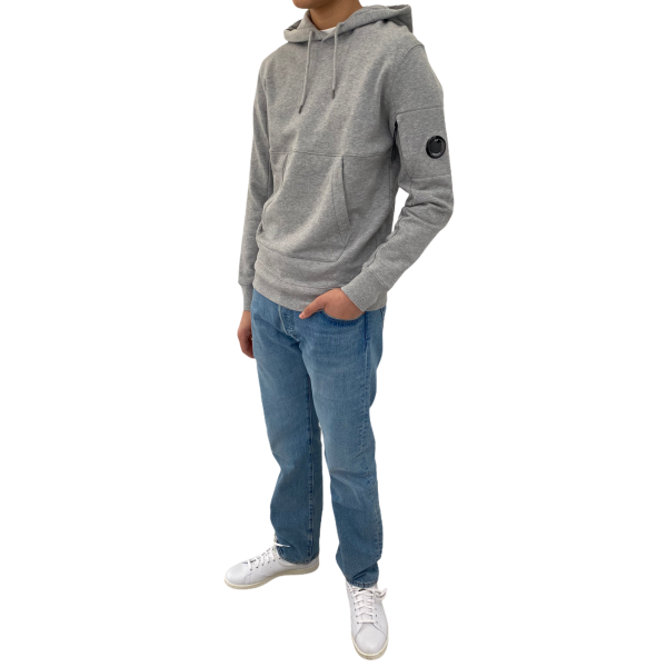 C.P. Company Diagonal Raised Fleece Lens Hoodie I Grå Sale