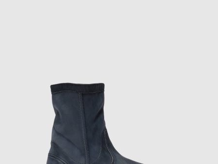 Navy Round Toe Ankle Boots Online Hot Sale