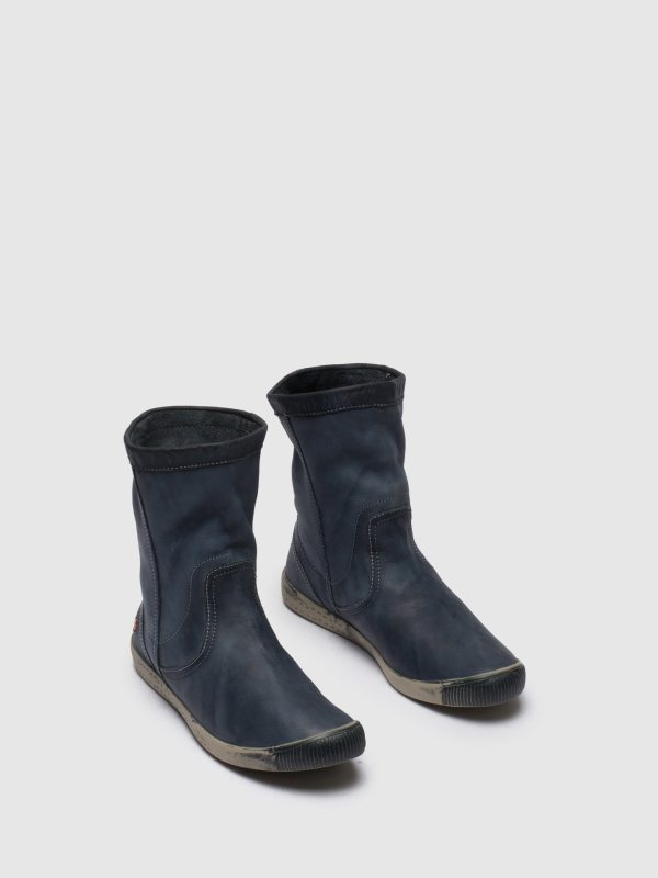 Navy Round Toe Ankle Boots Online Hot Sale