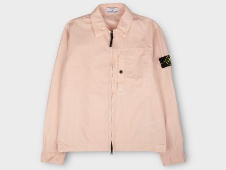 Stone Island K1S151200032 Zip Overshirt I Light Pink For Sale