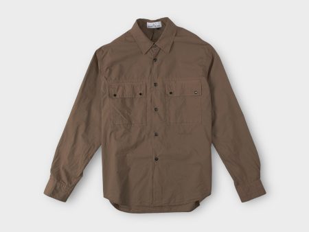 Stone Island 12505 Button Overshirt I Brun Discount