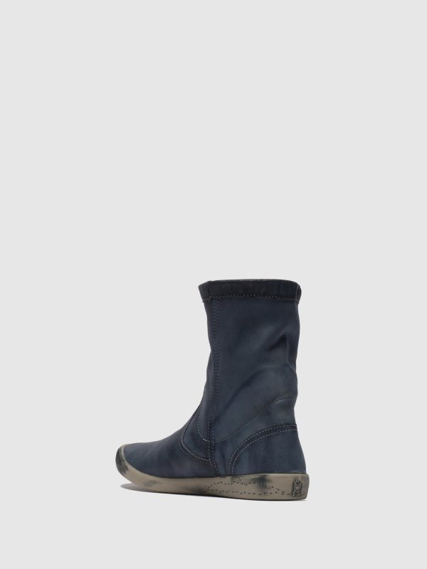 Navy Round Toe Ankle Boots Online Hot Sale