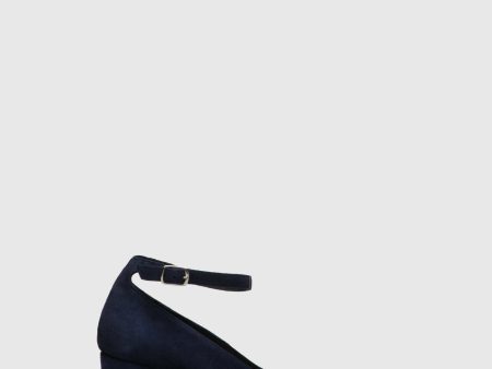 Navy Ankle Strap Shoes Hot on Sale