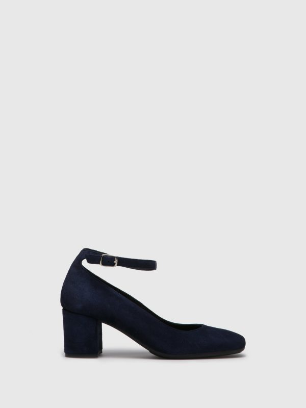 Navy Ankle Strap Shoes Hot on Sale