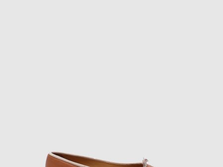 Camel Bow Ballerinas Hot on Sale