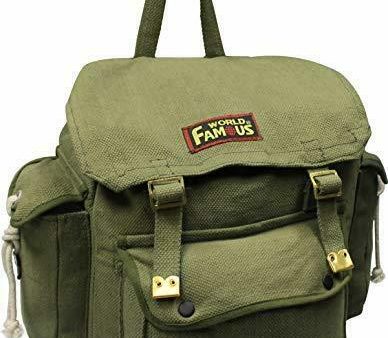 World Famous 23L Cotton Canvas Web Rucksacks with Pack Straps Discount