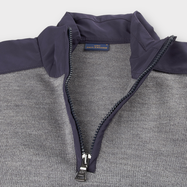 Paul & Shark Typhoon Q-Zip I Grå Navy For Cheap