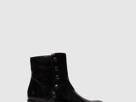 Zip Up Ankle Boots ZELK647FLY COLUMBIA BLACK Fashion