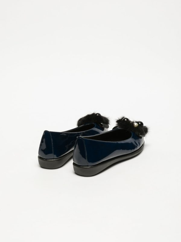 Navy Patent Leather Ballerinas on Sale