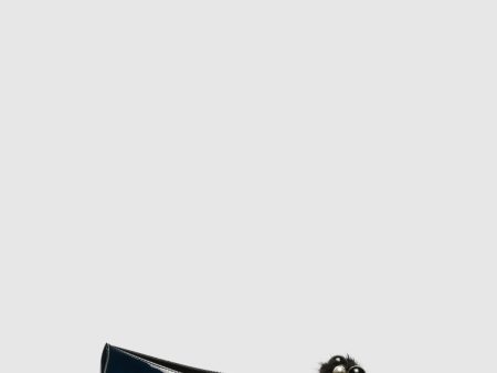 Navy Patent Leather Ballerinas on Sale