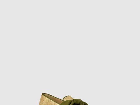 Bow Loafers D01L2 Gold Green Discount