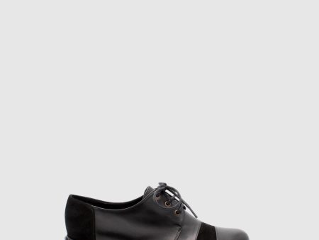 Black Lace-up Loafers Fashion