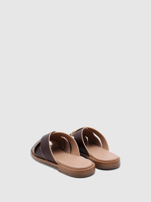 Open Slippers Evergrren Dark Brown Cheap