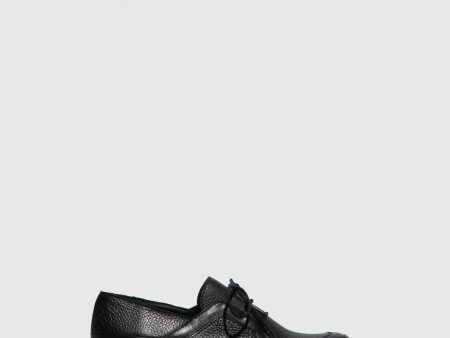 Black Lace-up Loafers Hot on Sale