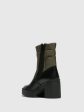 Zip Up Ankle Boots TYKE661FLY RUG NYLON BLACK KHAKI Online now