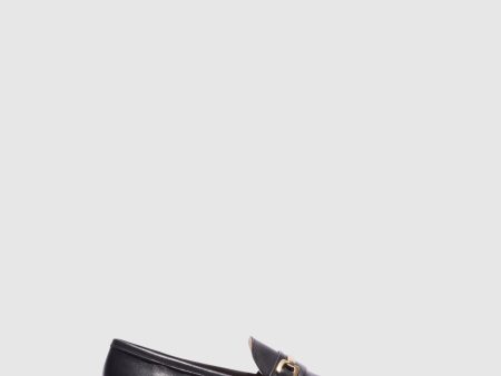 Black Metallic Detail Loafers Online