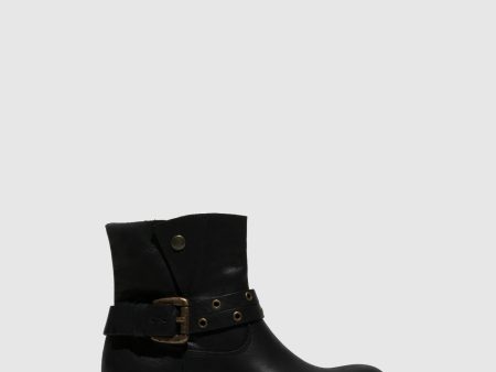 Black Buckle Ankle Boots Fashion